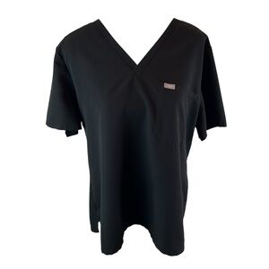 Figs Technical Collection Scrub Top Black V-Neck - Size XXL